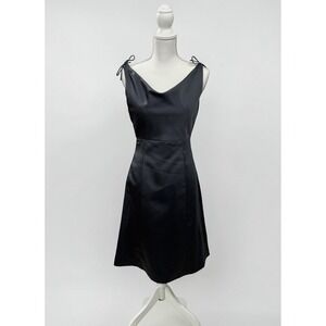 VERA WANG VTG 90s Charcoal Gray 2/4 Satin Cocktail Slip Dress Made In USA